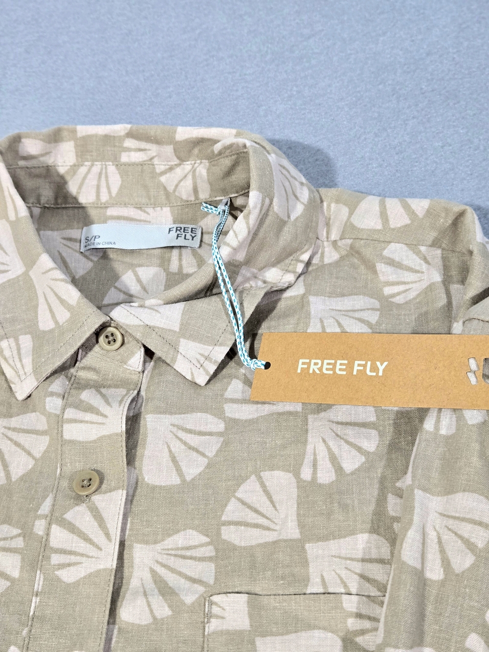 Men’s Free Fly Cream Button Down Shirt.